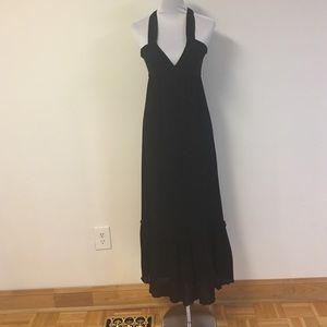 Metropark long black halter dress size medium