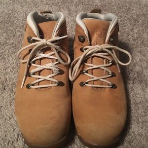 Brown and White Timberlands