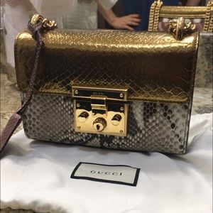 Gucci python shoulder bag