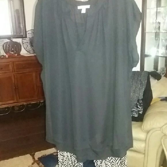 Sheer black short slwith palazzo pants/ never worn