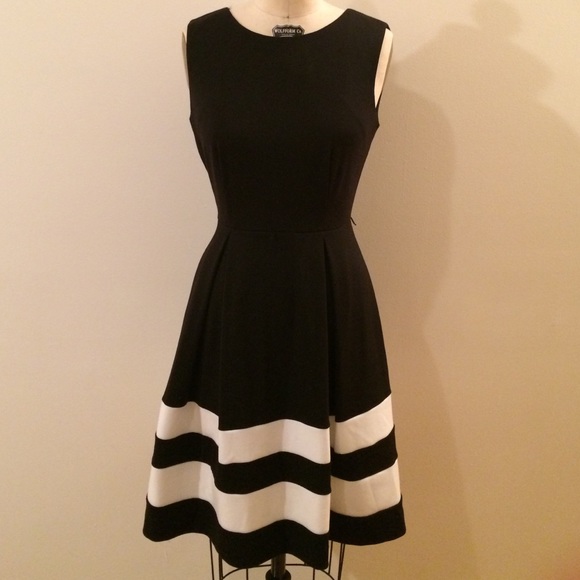 Black and White Fit and Flare Dress