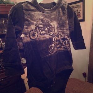 Baby Gap boys black Motorcycle Onesie