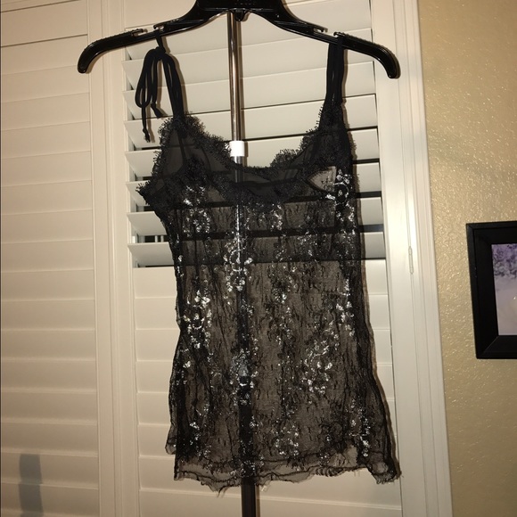 Forever 21 Sexy Top Small Preowned Blk/Silver