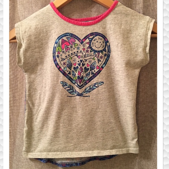 Girls sparkly heart tee