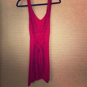 Adorable mini pink dress with a an open back