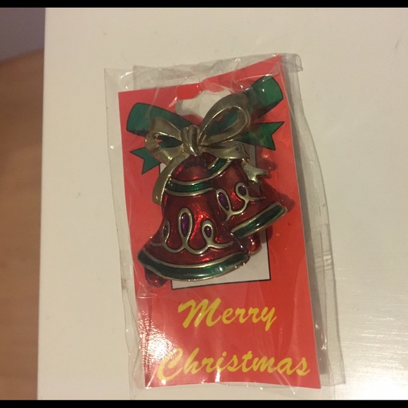NWT Holiday Christmas bell brooch