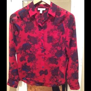 MADE for Impulse red floral blouse
