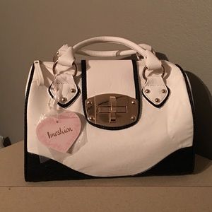 Jolie Black n White snake Imoshion hand bag