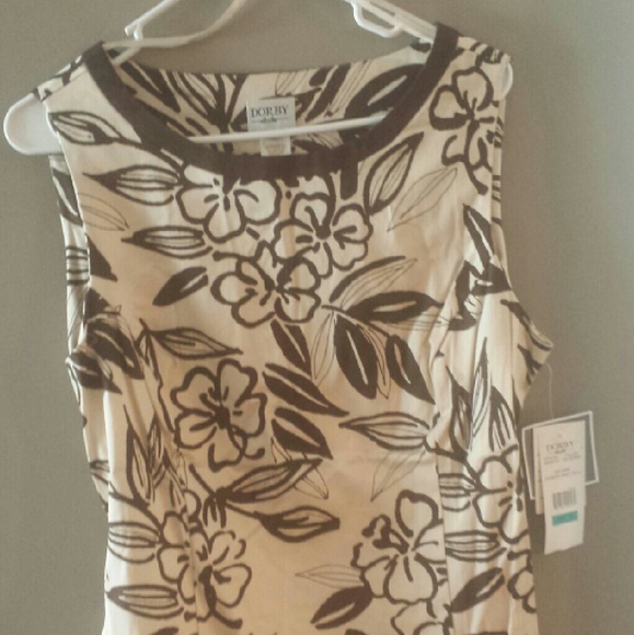 Cream and brown flowered top. New!