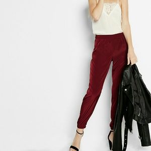 NWOT Express Berry Satin Joggers - Sexy!