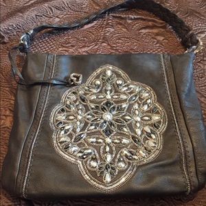 Brighton Taupe Leather Purse with Jewels
