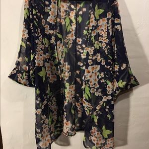 Sheer flowery wrap