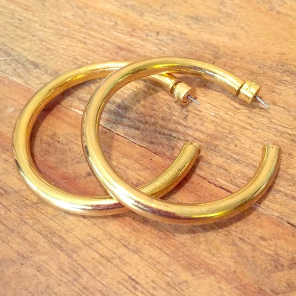Michael Kors Solid Gold Hoop Earnings