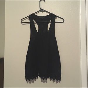 Black sheer tank top