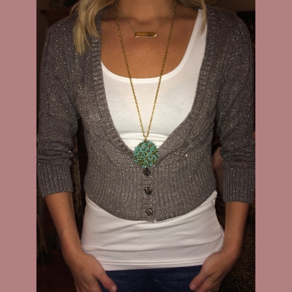 WHITE HOUSE | BLACK MARKET silver cardigan • M ✨