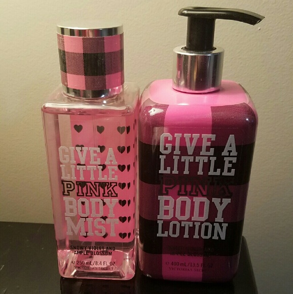 VS Pink Give A Little body lotion and body mist