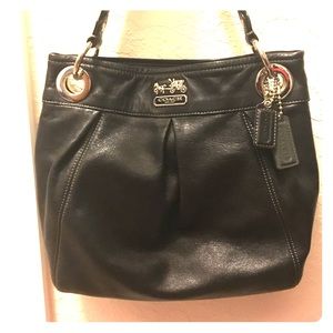 Authentic black leather Coach bag