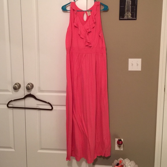 Coral maxi dress
