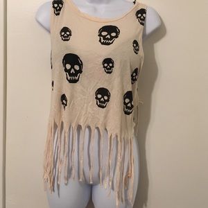 Rock and Rose classic skulls crop
