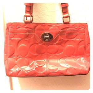 Genuine Coral patent leather Coach purse
