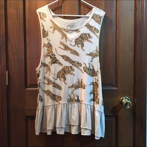 Tiger Print Sleeveless Top