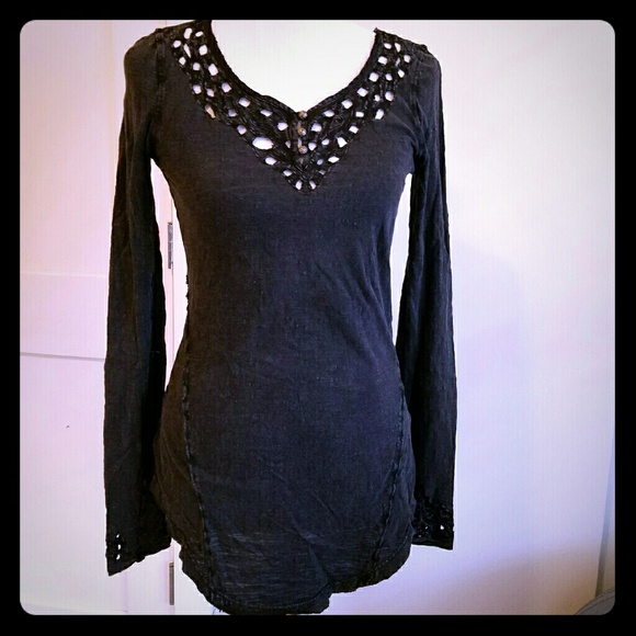 Free people tunic top faded black