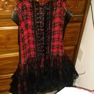Goth red flannel tutu dress! ❤