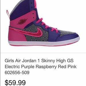 SALE! EUC Girls Air Jordan. Purple Pink. Size 2.5y