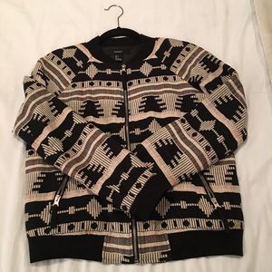 Tribal Print Bomber Jacket