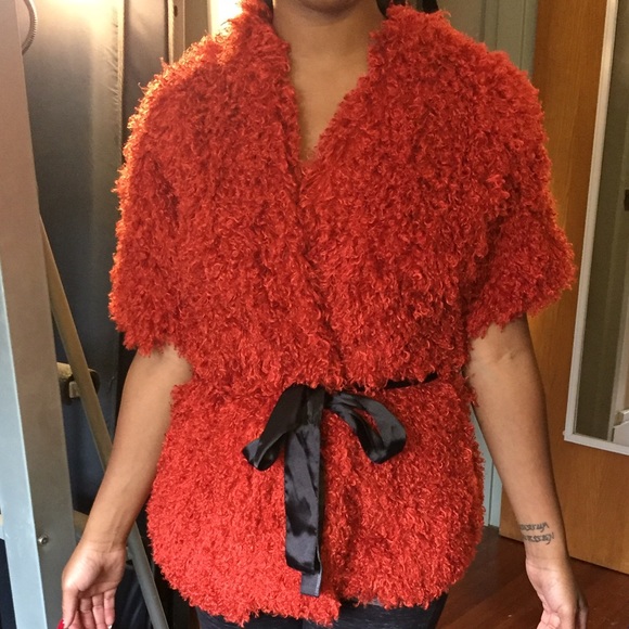 Burnt Orange Faux Fur Jacket/Coat.