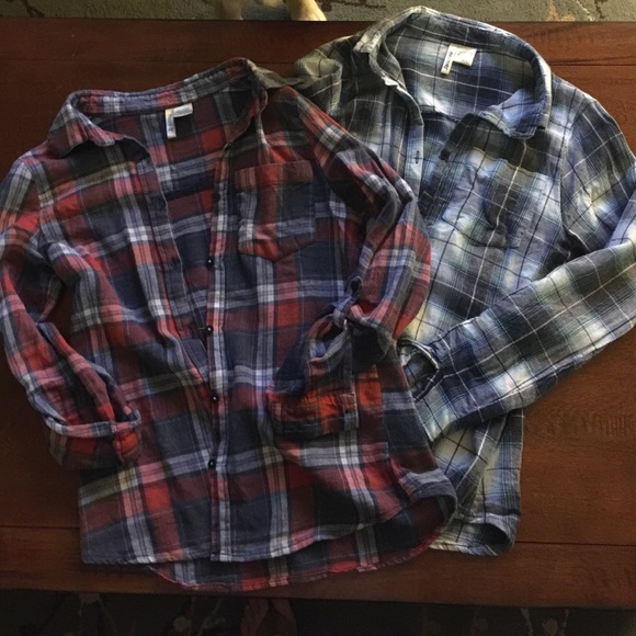 2 Plaid Button Down Shirts