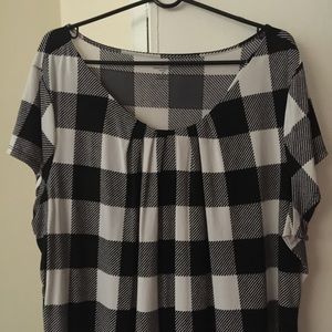 Worthington Woman black and white blouse