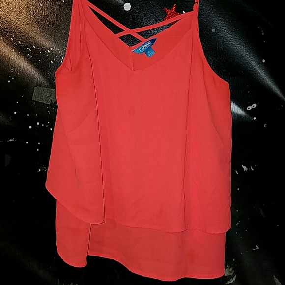 L'Amour  Tops - L'Amour bright neon orange blouse