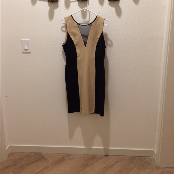 2b Bebe mesh cut out Black and Tan dress
