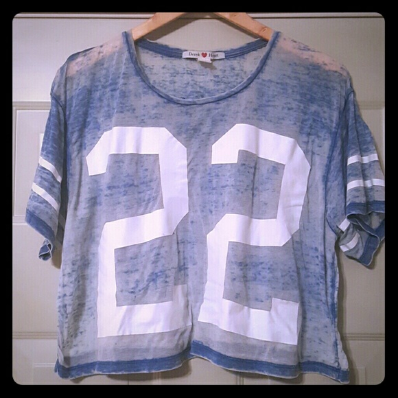 Sheer football style oversized blue Tee