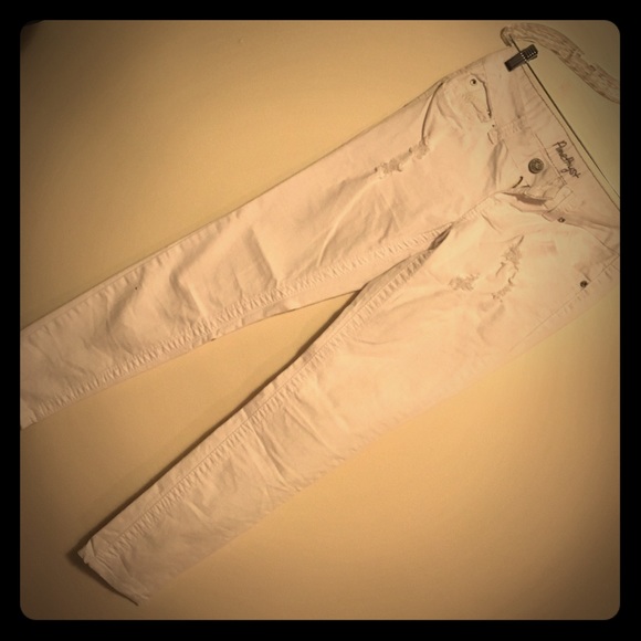 White denim skinny jeans