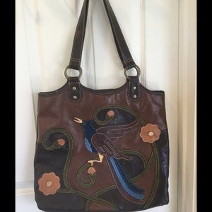 Boho Tote Bag in Faux Leather