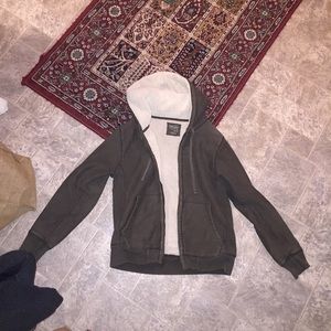 J. Crew Hoodie Jacket Small S Fleece Sherpa Zip