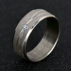 Women's stainless steel white gold plated ring