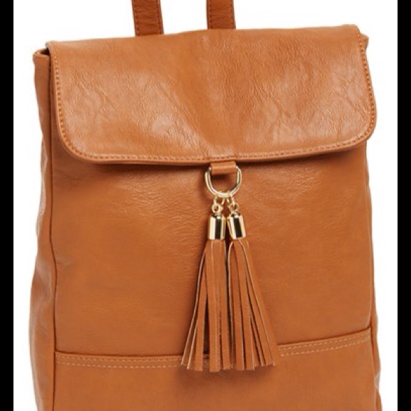 Sole Society Tan Faux Leather Backpack
