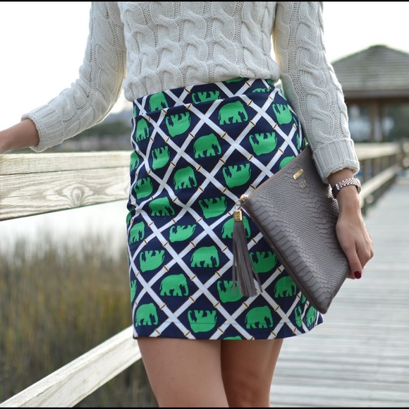 Elephant print pencil skirt