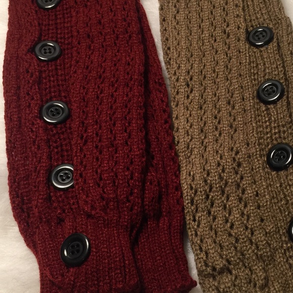 Knit Lace Top Leg Warmers 2 Pair - Picture 3 of 4