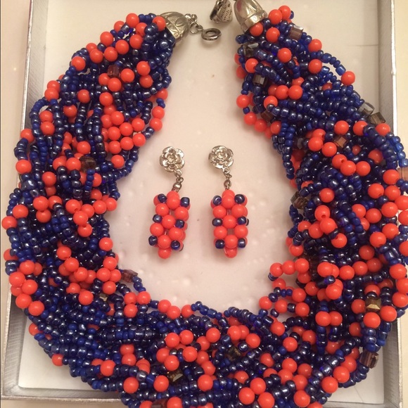 Beaded Necklace with matching earrings
