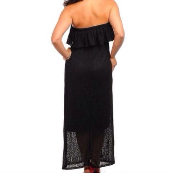 ***Plus Size*** Black Strapless Maxi Dress - Picture 2 of 3