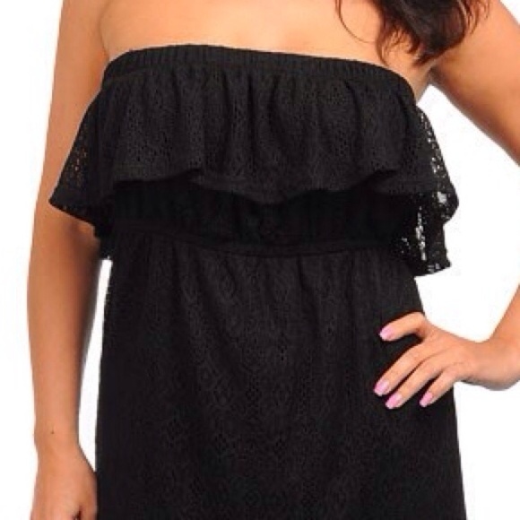 ***Plus Size*** Black Strapless Maxi Dress - Picture 3 of 3