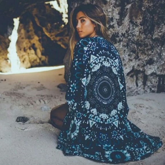 Tops - ❗️ Last One! Blue Boho Kimono
