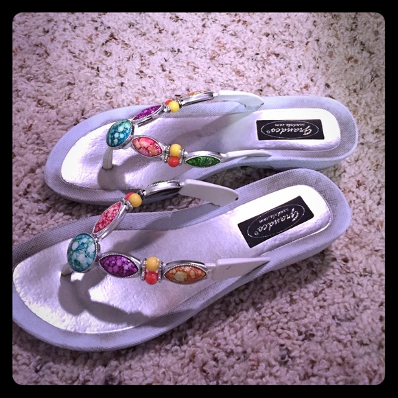 Tropical White Sandals