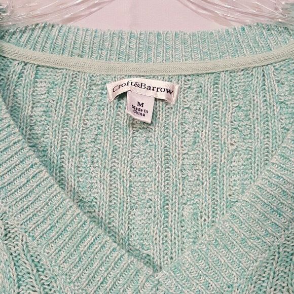 CROFT & BARROW MINT V-NECK SWEATER TOP - Picture 2 of 3