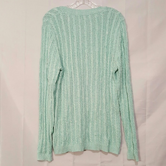 CROFT & BARROW MINT V-NECK SWEATER TOP - Picture 3 of 3