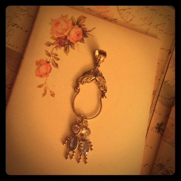 14K Gold Vintage Charm Necklace Holder